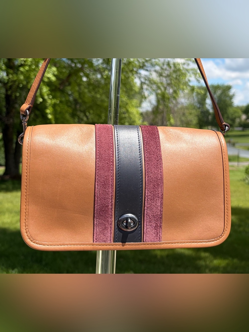 Coach LE 75th Anniversary Penny Pocket Purse Saddle Brown Leather F57461 EUC